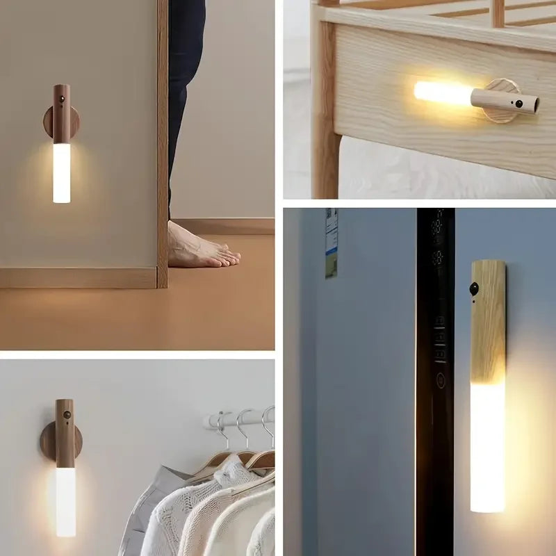 Lampe magnétique en bois intelligente à détection