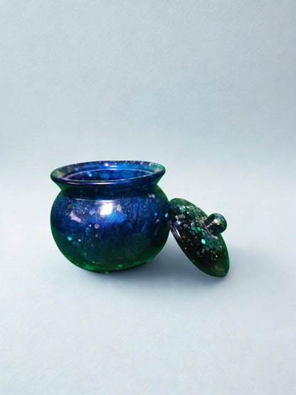 Pot en résine effet galaxie