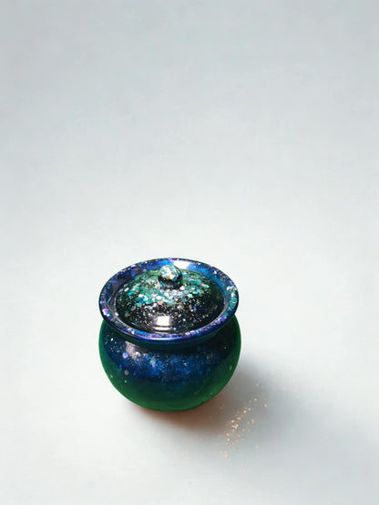 Pot en résine effet galaxie