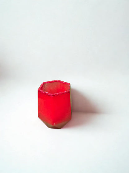 set de salle de bain rouge artisanal