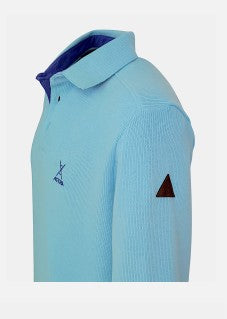 Astra - Pull polo bleu ciel homme